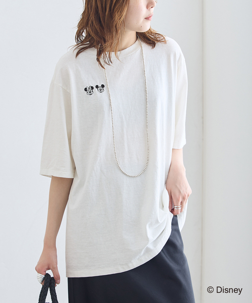 JANE SMITH / JOHN SMITH(ジェーンスミスジョンスミス)の「JANE SMITH/ジェーンスミス / MICKEY&MINNIE FACE S/S Tシャツ(Tシャツ/カットソー・レディース・ホワイト/ブラウン/ネイビー・SMALL)」の1枚目の写真