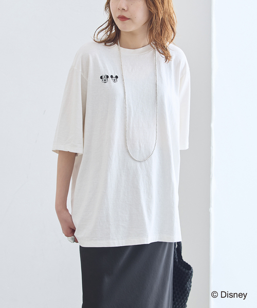 JANE SMITH / JOHN SMITH(ジェーンスミスジョンスミス)の「JANE SMITH/ジェーンスミス / MICKEY&MINNIE FACE S/S Tシャツ(Tシャツ/カットソー・レディース・ホワイト/ブラウン/ネイビー・SMALL)」の7枚目の写真