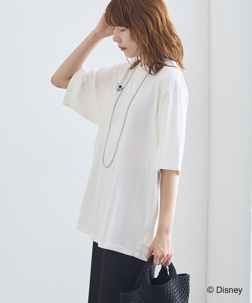 JANE SMITH / JOHN SMITH(ジェーンスミスジョンスミス)の「JANE SMITH/ジェーンスミス / MICKEY&MINNIE FACE S/S Tシャツ(Tシャツ/カットソー・レディース・ホワイト/ブラウン/ネイビー・SMALL)」の8枚目の写真