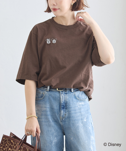 JANE SMITH / JOHN SMITH(ジェーンスミスジョンスミス)の「JANE SMITH/ジェーンスミス / MICKEY&MINNIE FACE S/S Tシャツ(Tシャツ/カットソー・レディース・ホワイト/ブラウン/ネイビー・SMALL)」の12枚目の写真