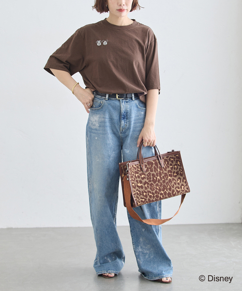 JANE SMITH / JOHN SMITH(ジェーンスミスジョンスミス)の「JANE SMITH/ジェーンスミス / MICKEY&MINNIE FACE S/S Tシャツ(Tシャツ/カットソー・レディース・ホワイト/ブラウン/ネイビー・SMALL)」の15枚目の写真