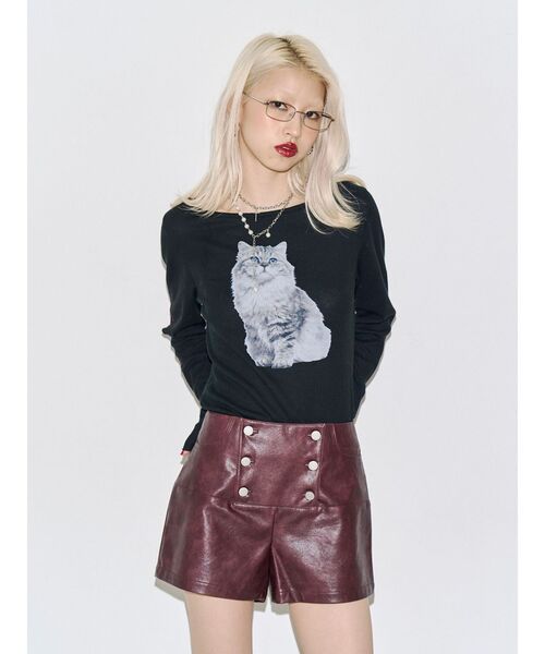 jouetie(ジュエティ)の「ダブルボタンフェイクレザーショートパンツ(その他パンツ・レディース・カーキ/ボルドー/ブラック・FREE)」の11枚目の写真