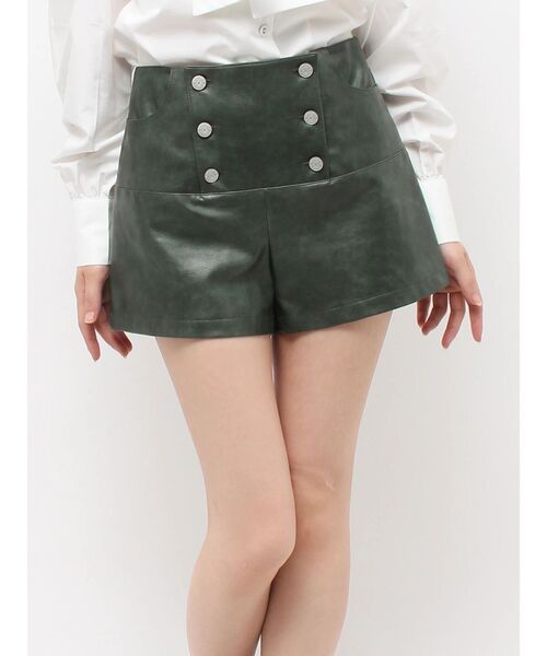jouetie(ジュエティ)の「ダブルボタンフェイクレザーショートパンツ(その他パンツ・レディース・カーキ/ボルドー/ブラック・FREE)」の5枚目の写真