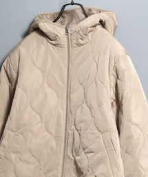Women’s Kapok-Blend Thermal Padded Hoodie/レディース 吸湿発熱 カポック混中綿 キルティングフードジャケット パーカー フードブルゾン フーディー アウター 秋冬