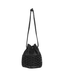 YArKA（ヤーカ）の「【YArKA/ヤーカ】real leather smocking details drawstring octagon bag [smdd1] / スモッキング巾着8角形型底バッグ（ハンドバッグ）」