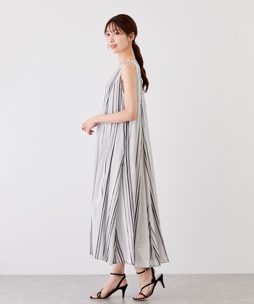 Jayro(ジャイロ)の「綿ボイル2WAYエアリーフレアワンピース(ワンピース・レディース・グレー/ネイビー/ブルー系その他6/ターコイズブルー/レッド/イエロー・FREE)」の8枚目の写真