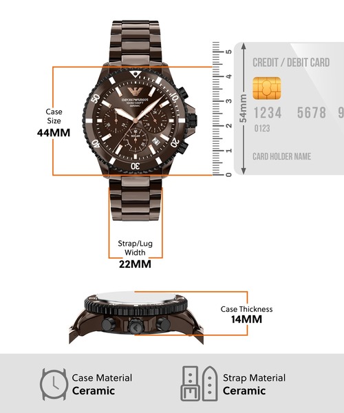 EMPORIO ARMANI(エンポリオアルマーニ)の「エンポリオ・アルマーニ 腕時計 メンズ アナログ セラミック AR70025(アナログ腕時計・メンズ・ブラウン・FREE)」の6枚目の写真