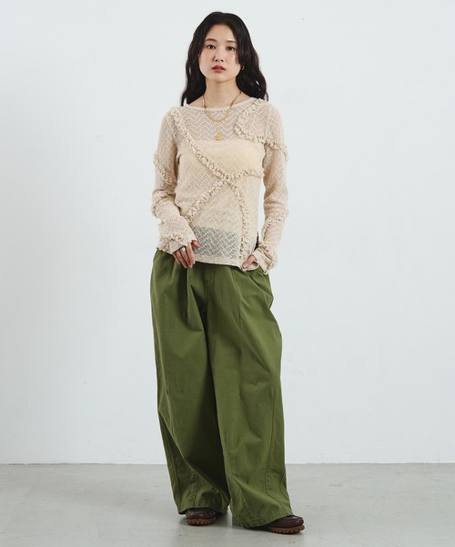 ROSE BUD（ローズバッド）の「FRILL LACE TOP（Tシャツ/カットソー・レディース・ブラック/ライトブルー/オフホワイト・ONE SIZE）」の20枚目の写真