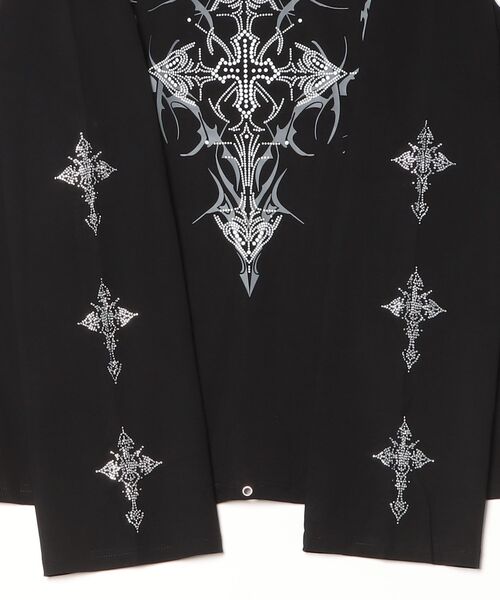 NOVESSEL(ノベセル)の「『AOSPACE/アオスペース』チェーン付きクロスプリントL/S Tee(Tシャツ/カットソー・レディース・ブラック/グレー・FREE)」の16枚目の写真