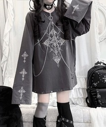 『AOSPACE/アオスペース』チェーン付きクロスプリントL/S Tee