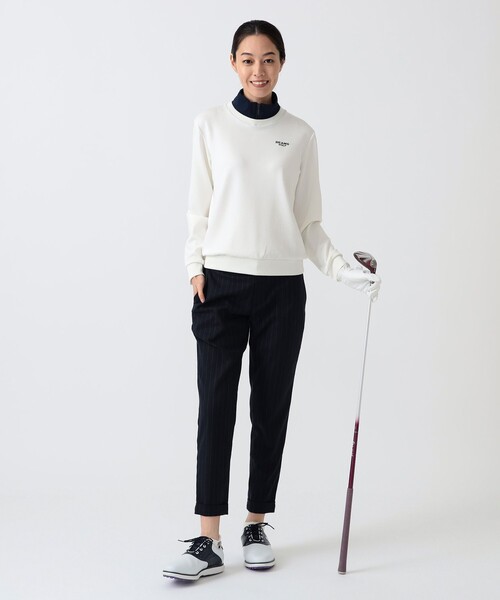 BEAMS GOLF(ビームスゴルフ)の「PURPLE LABEL / ストレッチ ストライプ サキソニー パンツ(その他パンツ・レディース・グレー/ネイビー・SMALL/LARGE/MEDIUM)」の6枚目の写真