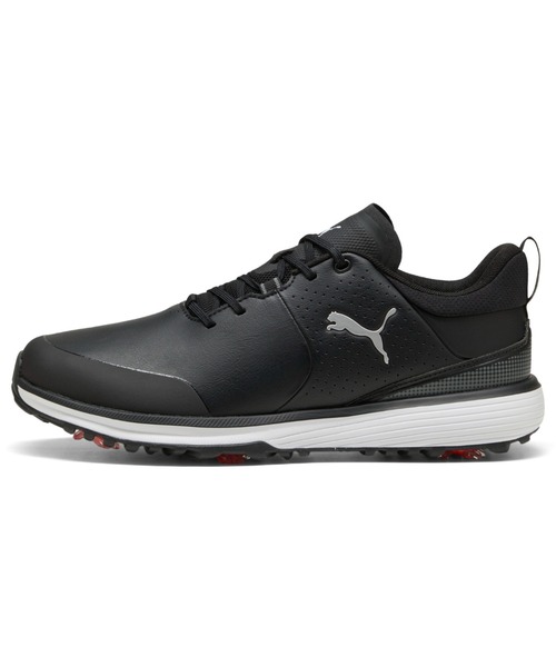 PUMA(プーマ)の「PUMA プーマ メンズ ゴルフ フュージョングリップ ST スパイク シューズ(スニーカー・メンズ・ブラック×シルバー/ホワイト系その他3/ホワイト系その他4・26.0cm/27.0cm/26.5cm/27.5cm)」の1枚目の写真