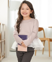 Joint space（ジョイントスペース）の「vaniller kids 裾スカラップ 異素材 ヘム ペプラム カットソー le reve vaniller（Tシャツ/カットソー）」