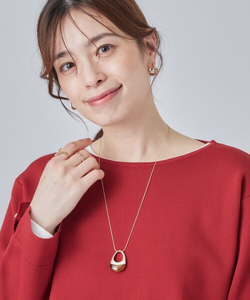 SHOO・LA・RUE（シューラルー）の「ポイントクリアパーツネックレス（ネックレス・レディース・ベージュ/チョコ/ダークブラウン・00）」の4枚目の写真