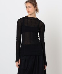 HAKUJI（ハクジ）の「HAKUJI Sheer rib BN PO ボトルネック プルオーバー（Tシャツ/カットソー）」