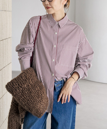 Plage プラージュ ストライプシャツ R'IAM シャドウストライプ シャツ