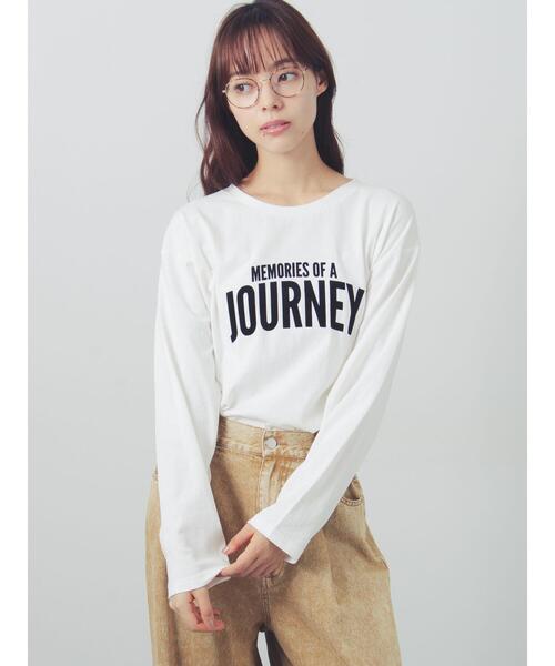 Samansa Mos2(サマンサ モスモス)の「アソートロゴプリントロンT(Tシャツ/カットソー・レディース・マスタード/ブラック/オフホワイト・F)」の6枚目の写真