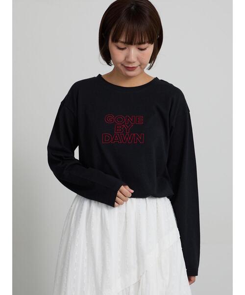 Samansa Mos2(サマンサ モスモス)の「アソートロゴプリントロンT(Tシャツ/カットソー・レディース・マスタード/ブラック/オフホワイト・F)」の10枚目の写真