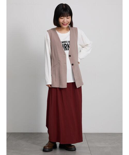 Samansa Mos2(サマンサ モスモス)の「アソートロゴプリントロンT(Tシャツ/カットソー・レディース・マスタード/ブラック/オフホワイト・F)」の14枚目の写真