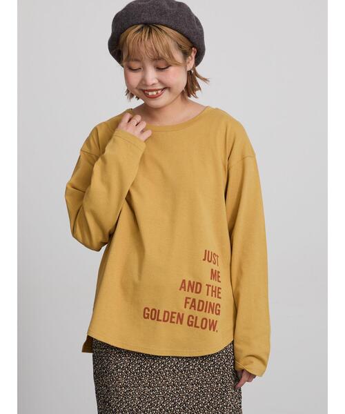 Samansa Mos2(サマンサ モスモス)の「アソートロゴプリントロンT(Tシャツ/カットソー・レディース・マスタード/ブラック/オフホワイト・F)」の3枚目の写真