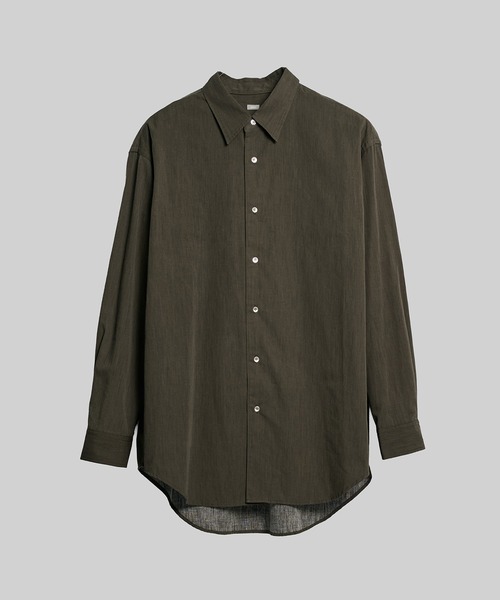 STUDIOUS（ステュディオス）の「【AXIS】Regular Collar Shirts（シャツ/ブラウス・メンズ・ブラック/ダークグリーン・3/2）」の2枚目の写真