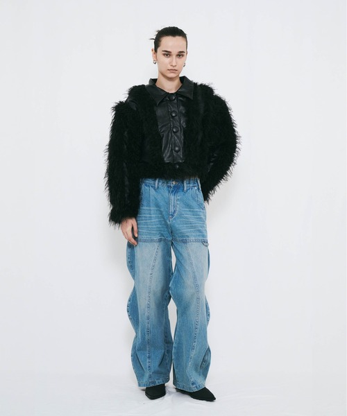 VIAVANDA(ヴィアヴァンダ)の「WAVE DENIM PANTS(デニムパンツ・レディース・ブルー/インディゴブルー・SMALL/MEDIUM)」の8枚目の写真