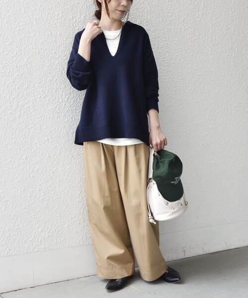 SHIPS Colors(シップス カラーズ)の「〈手洗い可能〉セーラーカラー ニット◆(ニット/セーター・レディース・オフホワイト/レッド/ネイビー・ONE SIZE)」の19枚目の写真