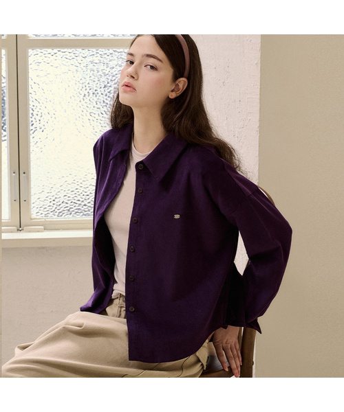 LUSIDA（ルシダ）の「LEVARN2 コーデュロイシャツ_4 Colors（シャツ/ブラウス・レディース・パープル/ライトイエロー/キャメル/チャコール・FREE）」の3枚目の写真