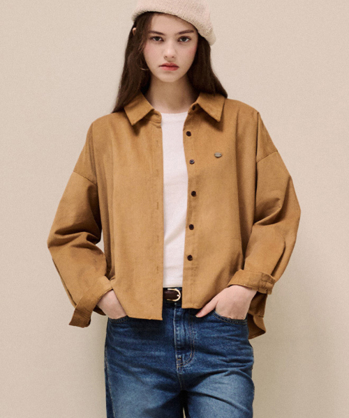 LUSIDA（ルシダ）の「LEVARN2 コーデュロイシャツ_4 Colors（シャツ/ブラウス・レディース・パープル/ライトイエロー/キャメル/チャコール・FREE）」の6枚目の写真