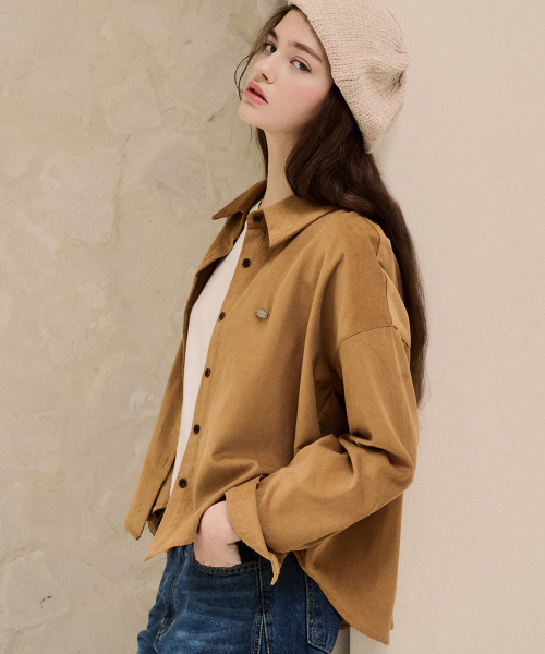 LUSIDA（ルシダ）の「LEVARN2 コーデュロイシャツ_4 Colors（シャツ/ブラウス・レディース・パープル/ライトイエロー/キャメル/チャコール・FREE）」の7枚目の写真