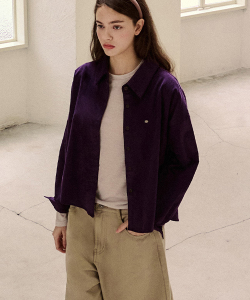 LUSIDA（ルシダ）の「LEVARN2 コーデュロイシャツ_4 Colors（シャツ/ブラウス・レディース・パープル/ライトイエロー/キャメル/チャコール・FREE）」の9枚目の写真