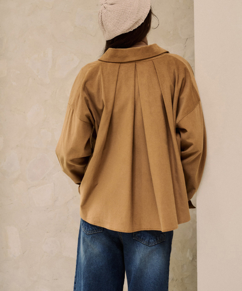 LUSIDA（ルシダ）の「LEVARN2 コーデュロイシャツ_4 Colors（シャツ/ブラウス・レディース・パープル/ライトイエロー/キャメル/チャコール・FREE）」の11枚目の写真