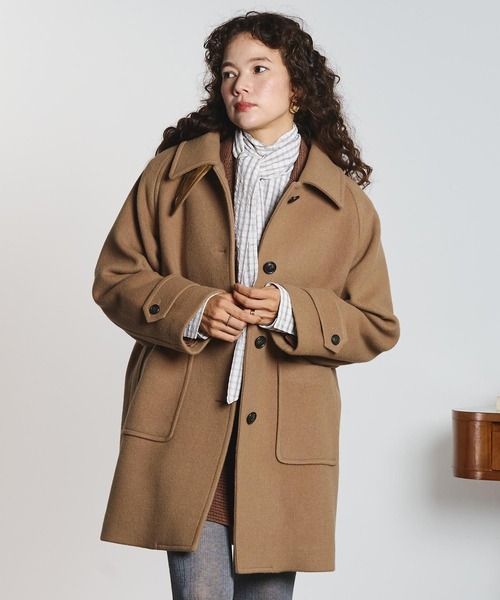 ROSE BUD（ローズバッド）の「STAND FALL COLLAR COAT（ステンカラーコート・レディース・ベージュ/パープル/ブラック・M/S）」の5枚目の写真