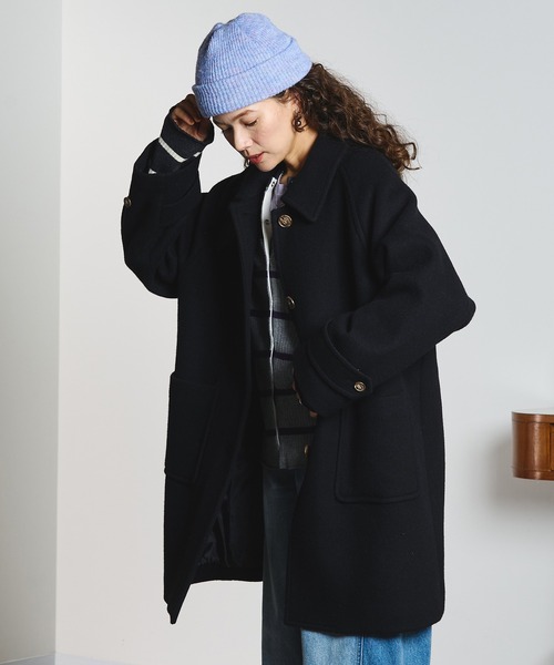 ROSE BUD（ローズバッド）の「STAND FALL COLLAR COAT（ステンカラーコート・レディース・ベージュ/パープル/ブラック・M/S）」の20枚目の写真