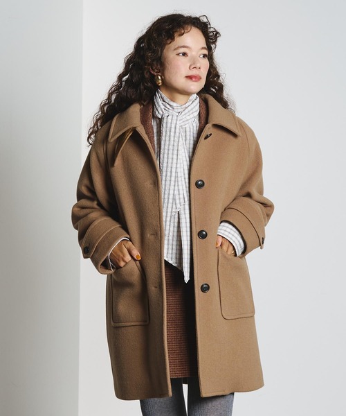 ROSE BUD（ローズバッド）の「STAND FALL COLLAR COAT（ステンカラーコート・レディース・ベージュ/パープル/ブラック・M/S）」の6枚目の写真