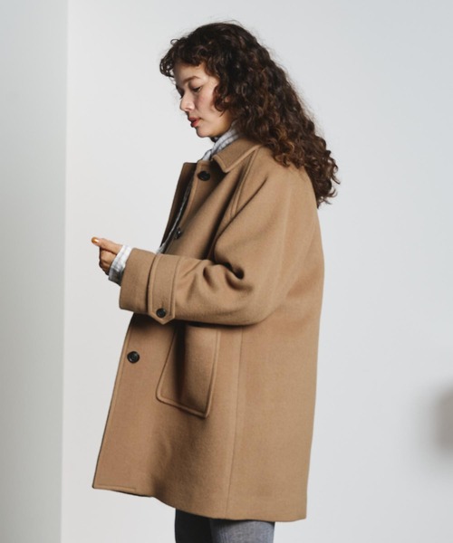 ROSE BUD（ローズバッド）の「STAND FALL COLLAR COAT（ステンカラーコート・レディース・ベージュ/パープル/ブラック・M/S）」の7枚目の写真