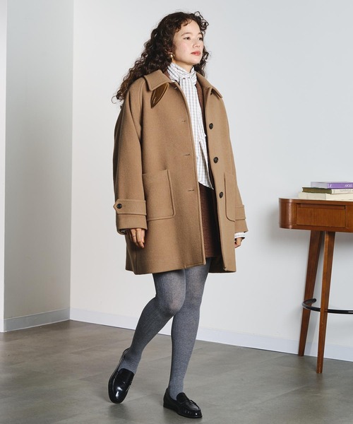 ROSE BUD（ローズバッド）の「STAND FALL COLLAR COAT（ステンカラーコート・レディース・ベージュ/パープル/ブラック・M/S）」の9枚目の写真