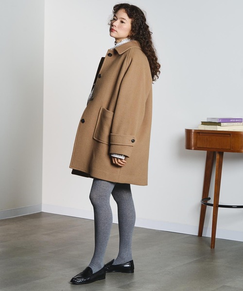 ROSE BUD（ローズバッド）の「STAND FALL COLLAR COAT（ステンカラーコート・レディース・ベージュ/パープル/ブラック・M/S）」の10枚目の写真