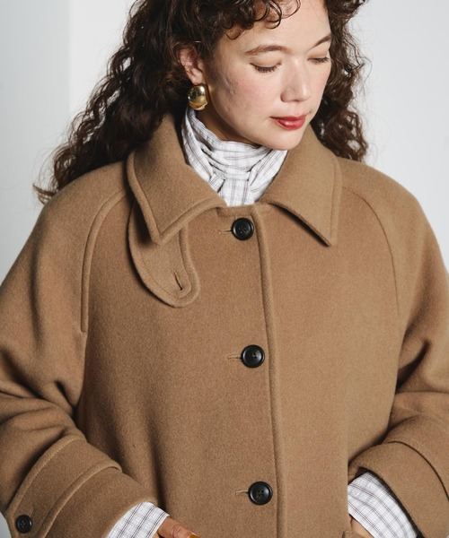 ROSE BUD（ローズバッド）の「STAND FALL COLLAR COAT（ステンカラーコート・レディース・ベージュ/パープル/ブラック・M/S）」の13枚目の写真
