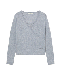 V-NECK METAL KNIT IN SILVER