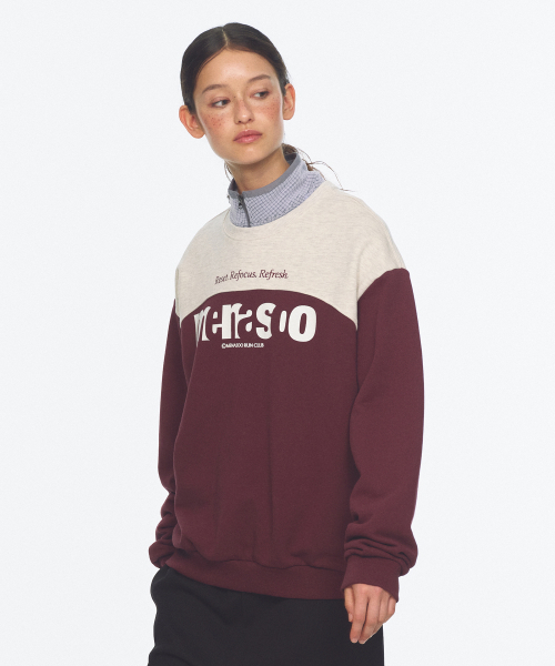 MENASOO（ミナス）の「Lettering Sweatshirt_Purple（スウェット・レディース・パープル・1/2）」の2枚目の写真