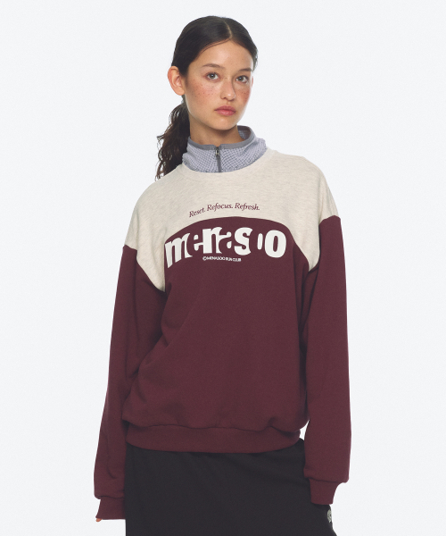 MENASOO（ミナス）の「Lettering Sweatshirt_Purple（スウェット・レディース・パープル・1/2）」の3枚目の写真