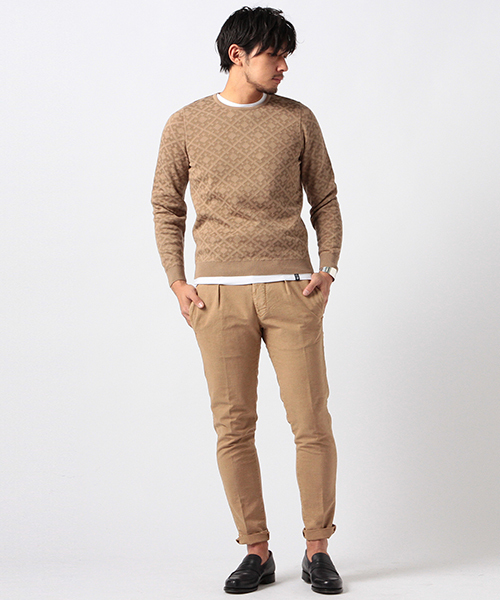 BRILLA per il gusto（ブリッラペルイルグースト）の「VERTO / ジャカード クルー ニット（ニット/セーター・メンズ・ネイビー/ベージュ・X-SMALL/SMALL/LARGE/MEDIUM）」の13枚目の写真