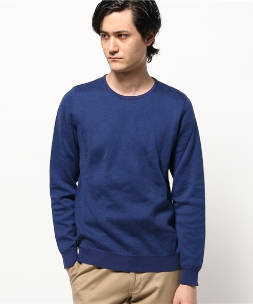 BRILLA per il gusto（ブリッラペルイルグースト）の「VERTO / ジャカード クルー ニット（ニット/セーター・メンズ・ネイビー/ベージュ・X-SMALL/SMALL/LARGE/MEDIUM）」の2枚目の写真