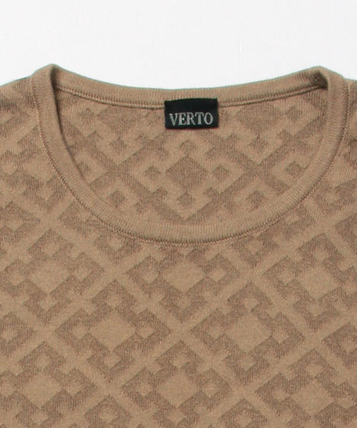 BRILLA per il gusto（ブリッラペルイルグースト）の「VERTO / ジャカード クルー ニット（ニット/セーター・メンズ・ネイビー/ベージュ・X-SMALL/SMALL/LARGE/MEDIUM）」の4枚目の写真