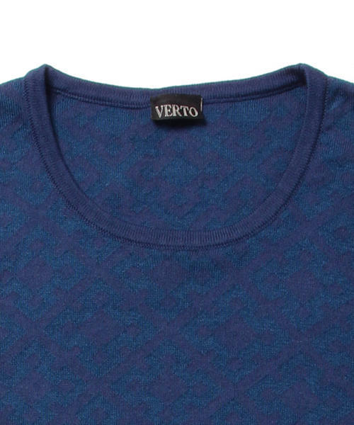 BRILLA per il gusto（ブリッラペルイルグースト）の「VERTO / ジャカード クルー ニット（ニット/セーター・メンズ・ネイビー/ベージュ・X-SMALL/SMALL/LARGE/MEDIUM）」の8枚目の写真