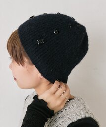 ear PAPILLONNER（イアパピヨネ）の「ビジューニット帽【SUM1 STYLE】（ニットキャップ/ビーニー）」