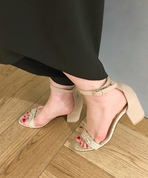 LE TALON | 7cm フトヒールストラップサンダル◆	(サンダル)