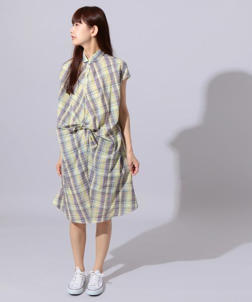 Afternoon Tea アフタヌーンティー の Eb97 チェックフロントノットワンピース ワンピース Wear