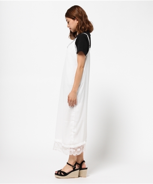 Re:EDIT（リエディ）の「ランジェリー風キャミワンピース[春夏新作][Re:EDIT/リエディ][リエディオリジナル]（ワンピース・レディース・ブラック/ホワイト・MEDIUM/LARGE）」の4枚目の写真